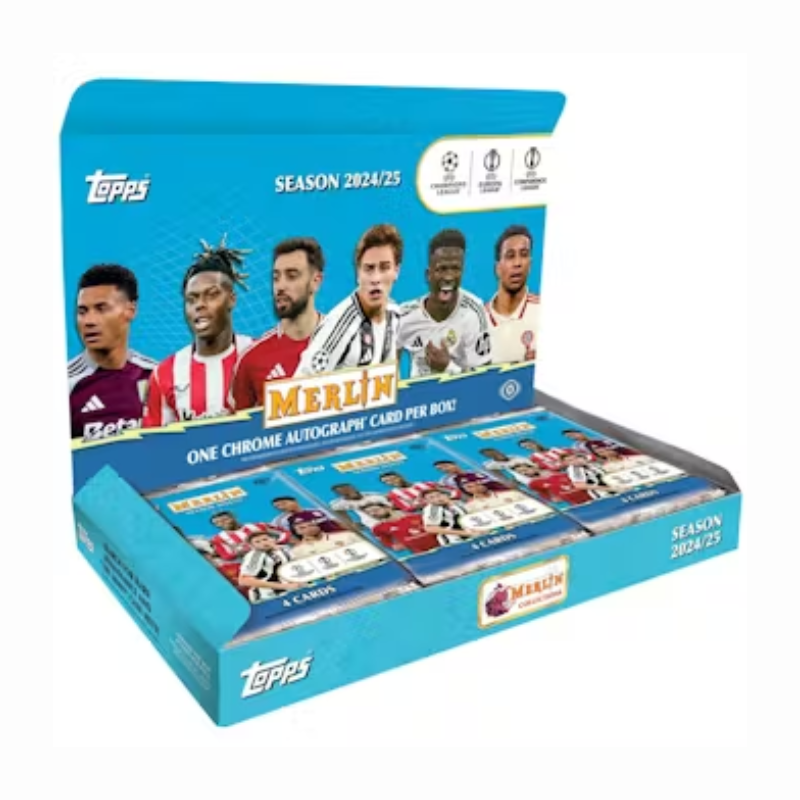 2024/25 Topps Chrome Merlin UEFA Club Competitions Soccer Hobby 12 Box Case
